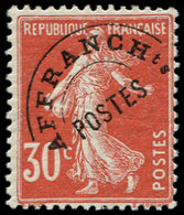 ** PREOBLITERES - 58  Semeuse Camée, 30c. Rouge, TB - 1893-1947