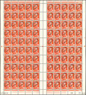 ** PREOBLITERES - 103A Marianne De Gardon, 12f. Rouge Orange, FEUILLE De 100, TB - 1893-1947