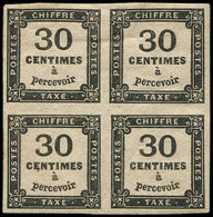 * TAXE - 6   30c. Noir, BLOC De 4, Frais Et TB - 1859-1959 Used