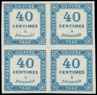 (*) TAXE - 7   40c. Bleu, BLOC De 4, TB - 1859-1959 Oblitérés