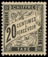 ** TAXE - 17  20c. Noir, Frais Et TTB - 1859-1959 Oblitérés