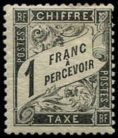 * TAXE - 22   1f. Noir, TB. S Et Br - 1859-1959 Oblitérés