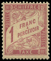 ** TAXE - 39   1f. Rose Sur Paille, TB. Br - 1859-1959 Gebraucht