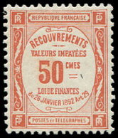 ** TAXE - 47  50c. Rouge, Centrage Parfait, Superbe - 1859-1959 Oblitérés