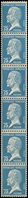 ** ROULETTES - 15  Pasteur, 75c. Bleu, BANDE Verticale De 6, TB - Roulettes