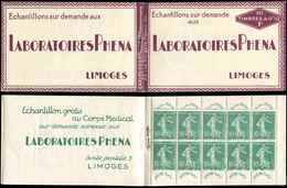 CARNETS (N°Cérès Jusqu'en1964) - 6    Semeuse Chiffres Maigres, 10c. Vert, N°188, PHENA, TB - Altri & Non Classificati