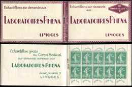 CARNETS (N°Cérès Jusqu'en1964) - 6    Semeuse Chiffres Maigres, 10c. Vert, N°188, PHENA, TB - Other & Unclassified