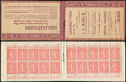 CARNETS (N°Cérès Jusqu'en1964) - 74   Semeuse Lignée, 50c. Rouge, N°199A, T I, S. 144-B, Couv. L'AIGLE, Superbe - Altri & Non Classificati