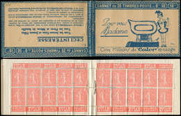 CARNETS (N°Cérès Jusqu'en1964) - 75   Semeuse Lignée, 50c. Rouge, N°199A, T I, S. 137-E, Couv. CALOR (bleu), Haut De Feu - Autres & Non Classés