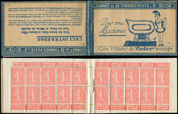 CARNETS (N°Cérès Jusqu'en1964) - 75   Semeuse Lignée, 50c. Rouge, N°199A, T I, S. 137-E, Couv. CALOR (bleu), Haut De Feu - Other & Unclassified