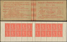 CARNETS (N°Cérès Jusqu'en1964) - 124  Semeuse Lignée, 50c. Rouge, N°199D, T IV, Couv. Dos Strié, TB - Autres & Non Classés