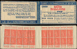 CARNETS (N°Cérès Jusqu'en1964) - 133  Semeuse Lignée, 50c. Rouge, N°199D, T IV, S. 179, TSF, Qqs Pet. Déf., B/TB - Autres & Non Classés