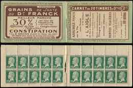 CARNETS (N°Cérès Jusqu'en1964) - 138  Pasteur, 10c. Vert, N°170, S. 44, L'AIGLE, Couv. Peu Commune, TB - Altri & Non Classificati