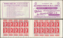 CARNETS (N°Cérès Jusqu'en1964) - 361  Muller, 25f. Rouge, N°1011C, T I, S. 7-59, SOCIETE GENERALE, TB - Altri & Non Classificati