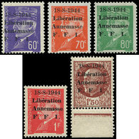 TIMBRES DE LIBERATION - ANNEMASSE 20/23 Et 25 : Chiffres MAIGRES, * Ou **, N°22 Un Angle Arrondi, Les Autres TB - Befreiung