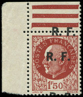 ** TIMBRES DE LIBERATION - BORDEAUX 6a : 1f50 Brun-rouge, T III, Cdf, DOUBLE Surcharge Dont Une A CHEVAL, TB, Signé Maye - Liberazione