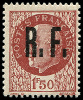 ** TIMBRES DE LIBERATION - CALAIS 1 : 1f50 Brun-rouge, TB, Signé Mayer - Libération