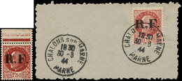 ** TIMBRES DE LIBERATION - CHALONS SUR MARNE 1 : 1f50 Brun-rouge + Un Ex. Obl. Châlons Sur Fragment, TB - Liberazione