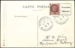 Let TIMBRES DE LIBERATION - MONTREUIL BELLAY 43 : 1f50 Brun-rouge, Obl. Montreuil Bellay 11/9/44 Sur CP, TB - Befreiung