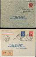 Let TIMBRES DE LIBERATION - SAINT NAZAIRE 3 Timbres Pétain Obl. 9/5/45 S. 2 Env. Avec Cachet TAXE PERCUE, TB - Liberazione