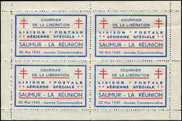 (*) TIMBRES DE LIBERATION - SAUMUR LIBERATION 1 :  Vignette SAUMUR-LA REUNION, Feuillet De 4, TB - Libération