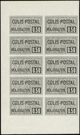 (*) COLIS POSTAUX  (N° Et Cote Maury) - 21   0,50 Noir, Tirage Spécial Sans Gomme, BLOC De 10 Avec Bords, TB - Ungebraucht