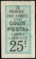 (*) COLIS POSTAUX  (N° Et Cote Maury) -      25c. Bleu-vert, Roue Ailée, 3, Essai Chaix, RRR, TB - Nuovi