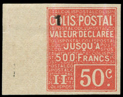 * COLIS POSTAUX  (N° Et Cote Maury) - 55   50c. Rouge, Surch. 1, NON DENTELE Bdf, TB - Mint/Hinged