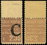 ** COLIS POSTAUX  (N° Et Cote Maury) - 100  Apport à La Gare, 2f35 Brun Sur Jaune, Surch. C, Impression RECTO-VERSO, Bdf - Mint/Hinged