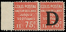 ** COLIS POSTAUX  (N° Et Cote Maury) - 120a  75c. Rouge, Surch. D Tenant à Non Surch. ** Bdf, TB - Nuovi