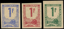 (*) COLIS POSTAUX  (N° Et Cote Maury) - Timbres Pour Petits Colis 32 : 1f., 3 Essais De Couleur Différents, NON DENTELES - Nuovi