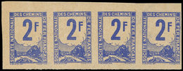 (*) COLIS POSTAUX  (N° Et Cote Maury) - Timbres Pour Petits Colis 33 : 2f., Essai En Outremer, Papier Crème, BANDE De 4  - Neufs