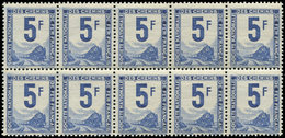 ** COLIS POSTAUX  (N° Et Cote Maury) - Timbres Pour Petits Colis 34sf : 5f. Outremer, SANS Filigrane, BLOC De 10, TB - Neufs