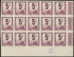 ** COLIS POSTAUX  (N° Et Cote Maury) - Timbres Pour Petits Colis 34 : 5f., Essai En Violet, BLOC De 15 Cdf NON DENTELE,  - Neufs