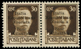 ** Spécialités Diverses - BASE NAVALE ITALIENNE 10a : 30c. Sépia, Fascis A Sans T Tenant à Normal, TB. J, Cote Et N° Mau - Altri & Non Classificati