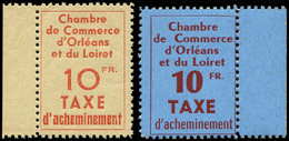 * Spécialités Diverses - TIMBRES DE GREVE, ORLEANS 2/3 : 10f. Bleu Et 10f. Jaune, Bdf, TB - Other & Unclassified