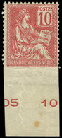 * VARIETES - 116   Mouchon, 10c. Rouge, T II, Dentelé 3 COTES, Bdf Avec N°, TB, Cote Maury - Unused Stamps