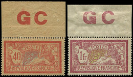 ** VARIETES - 119d Et 121f, 40c. Et 1f., Papier GC Avec Manchette, TB - Unused Stamps