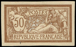 (*) VARIETES - 120a  Merson, 50c. Brun Et Gris, NON DENTELE, TB - Unused Stamps