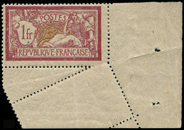 * VARIETES - 121   Merson,  1f. Lie De Vin Et Olive, Papier GC, Cdf Piquage OBLIQUE, TB. C - Nuovi