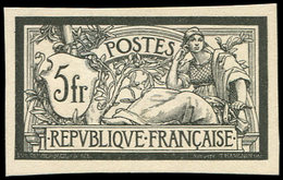 (*) VARIETES - 123   Merson,  5f. Essai En Noir SANS Teinte De Fond, NON DENTELE, TB - Unused Stamps