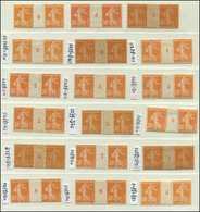 VARIETES - 141   Semeuse Camée, 30c. Orange, Lot De 18 PAIRES Mill. * Et **, TB - Unused Stamps