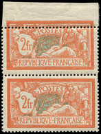 ** VARIETES - 145   Merson,  2f. Orange Et Vert-bleu, PAIRE Petit Bdf, Un Ex. Piquage DECALE, Format Réduit, TTB - Nuovi