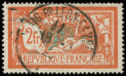 VARIETES - 145c  Merson,  2f. Orange Et Vert-bleu, écusson BRISE, Obl., Pli Mais Aspect TB - Neufs