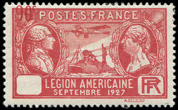 * VARIETES - 244c  Légion Américaine, (90c.) Rouge, Valeur TRES DEPLACEE, Cartouche VIDE, Infime Charnière, TB - Nuovi