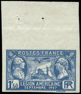 ** VARIETES - 245a  Légion Américaine, 1f.50 Outremer, NON DENTELE Bdf, TB. C - Nuovi