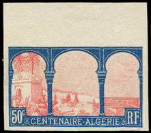 (*) VARIETES - 263   Centenaire De L'Algérie, 50c. Bleu Et Rose, NON DENTELE, Bdf, Petits Défauts, Aspect TB. J, R - Neufs