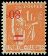 ** VARIETES - 359b  Paix, 80c. S. 1f. Orange, Surcharge RENVERSEE, R Et TB. Br - Nuovi