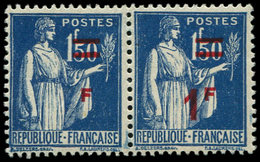 ** VARIETES - 485   Paix,  1f. S. 1f.50 Bleu, SANS Le 1 Tenant à Normal, TB. C, Cote Maury - Neufs