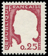 ** VARIETES - 1263g  Marianne De Decaris, 0,25 Grenat, SANS Le Gris, TB - Neufs